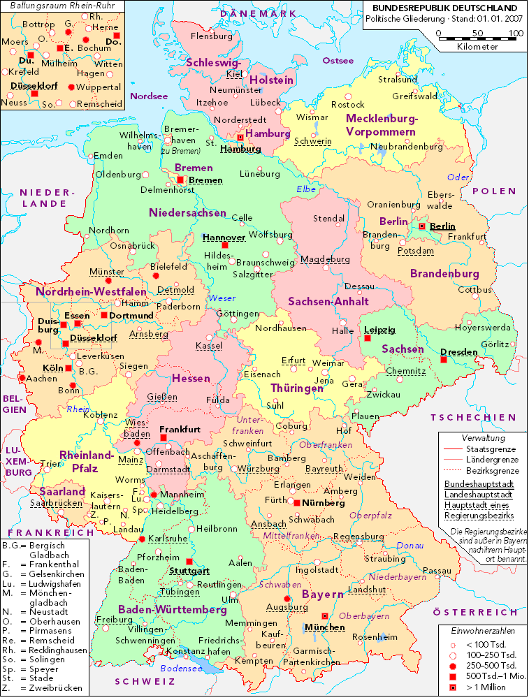 mapa Německa